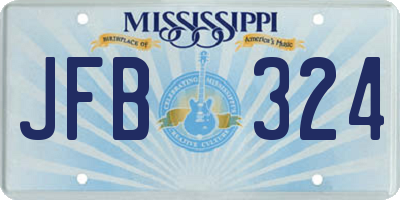 MS license plate JFB324
