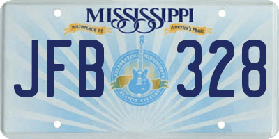 MS license plate JFB328