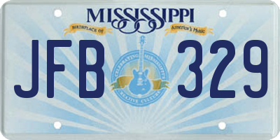MS license plate JFB329