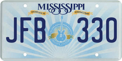 MS license plate JFB330