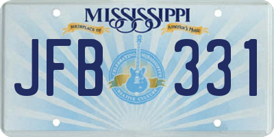 MS license plate JFB331