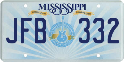 MS license plate JFB332
