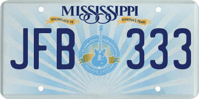 MS license plate JFB333