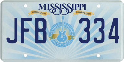 MS license plate JFB334