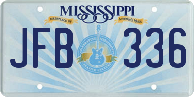 MS license plate JFB336