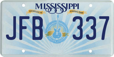 MS license plate JFB337