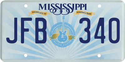 MS license plate JFB340
