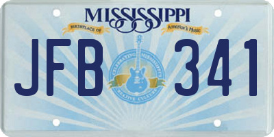 MS license plate JFB341