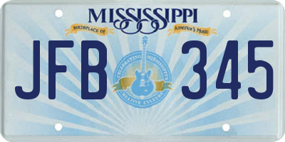 MS license plate JFB345