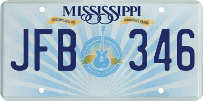 MS license plate JFB346