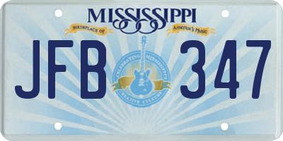MS license plate JFB347