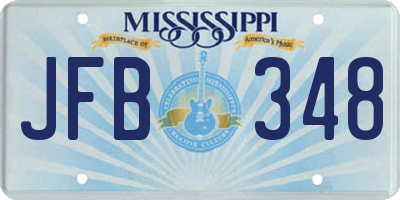 MS license plate JFB348