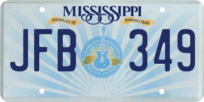MS license plate JFB349
