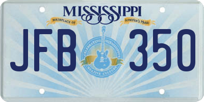 MS license plate JFB350