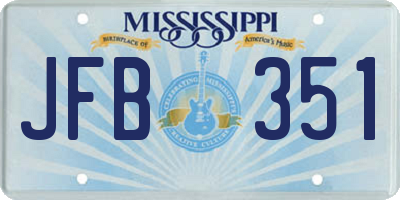 MS license plate JFB351