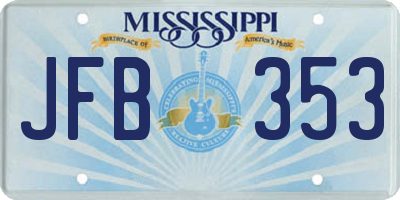 MS license plate JFB353