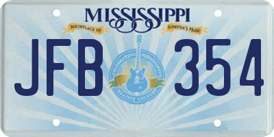 MS license plate JFB354