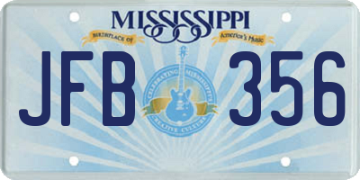 MS license plate JFB356