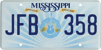 MS license plate JFB358
