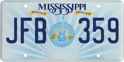 MS license plate JFB359