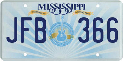 MS license plate JFB366