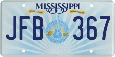 MS license plate JFB367
