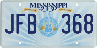 MS license plate JFB368