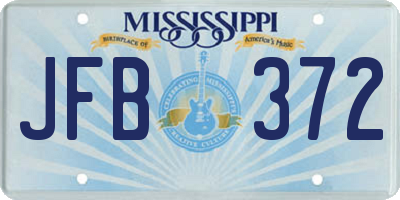 MS license plate JFB372