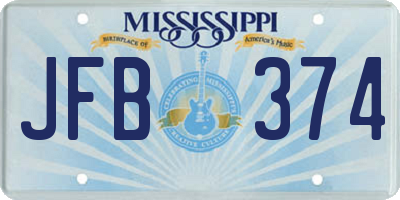 MS license plate JFB374