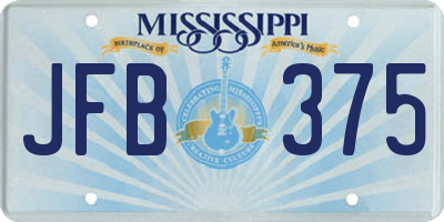MS license plate JFB375