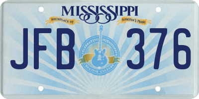 MS license plate JFB376