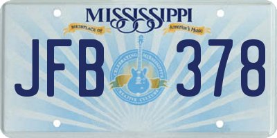 MS license plate JFB378