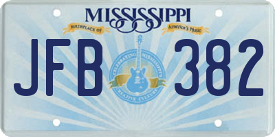 MS license plate JFB382