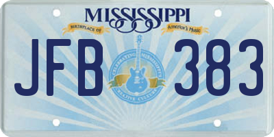 MS license plate JFB383