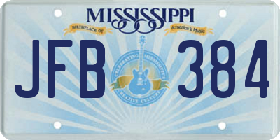 MS license plate JFB384