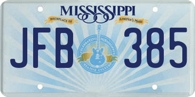 MS license plate JFB385