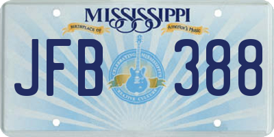 MS license plate JFB388