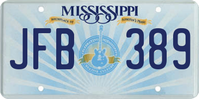 MS license plate JFB389