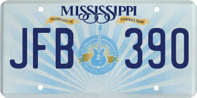MS license plate JFB390