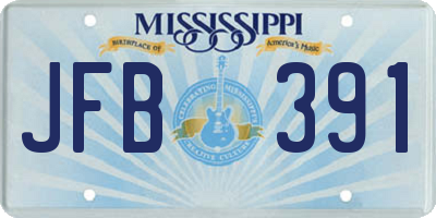 MS license plate JFB391