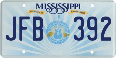 MS license plate JFB392
