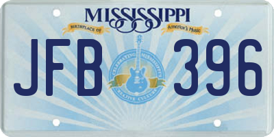 MS license plate JFB396