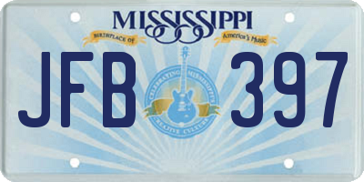 MS license plate JFB397