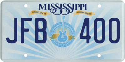 MS license plate JFB400