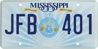 MS license plate JFB401