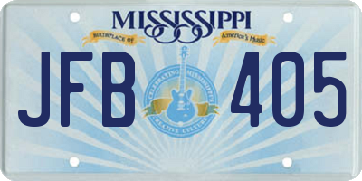 MS license plate JFB405
