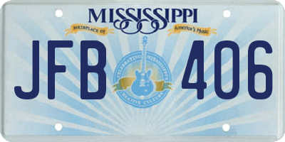 MS license plate JFB406