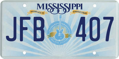 MS license plate JFB407