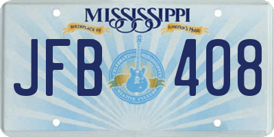 MS license plate JFB408