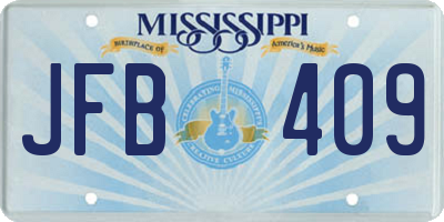 MS license plate JFB409